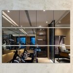 FOLUVUR 12-teiliges Fitness-Spiegel für Zuhause, Fitnessstudio, Spiegelfliesen für die Wand, 30.5x30.5 cm, quadratischer Spiegel, rahmenloses Deckenspiegel-Set, Spiegelpaneele, Kerzentablett  