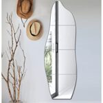 Qeenmy 4 Stück Spiegel aus Glas HD DIY Wandspiegel Lang Spiegelfliesen Selbstklebend Klebespiegel Klebe Spiegel Groß Wand in Küche, Wohn und Badezimmer (40.6x30.5cm, 4 Stück 05)  